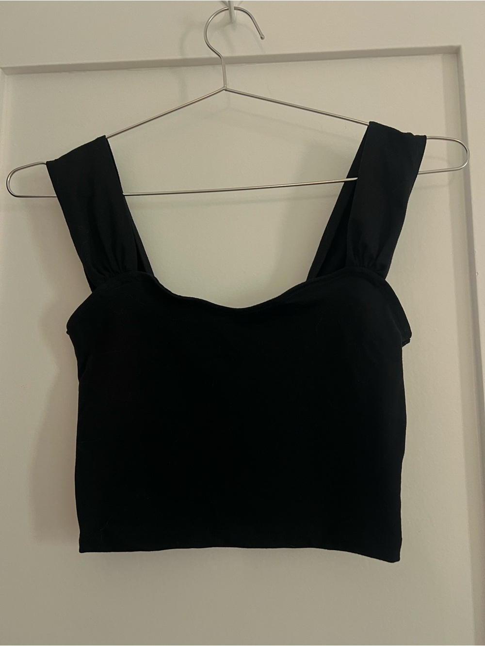 Abercrombie & Fitch Black Square-Neck Crop Tank